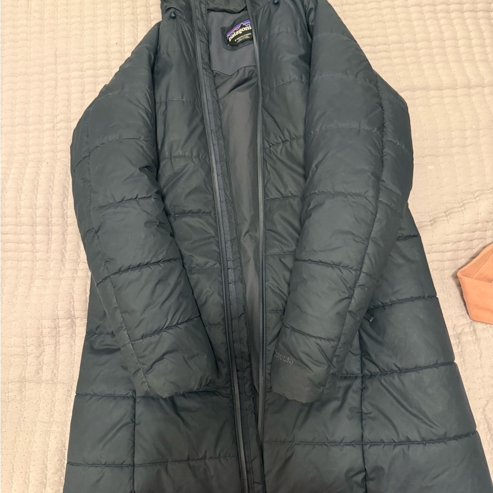 Patagonia Long Navy Quilted Puffer Coat